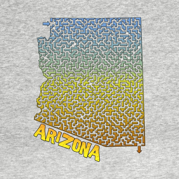 Arizona State Outline Desert Themed Maze & Labyrinth by gorff